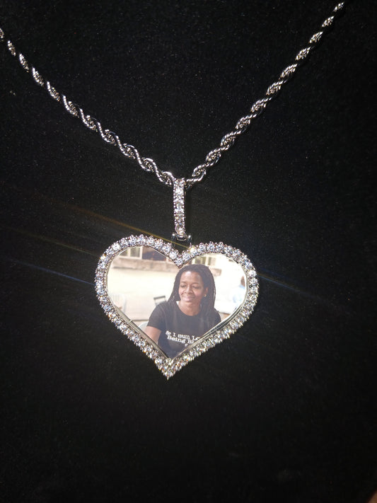 Silver Heart Picture Pendant