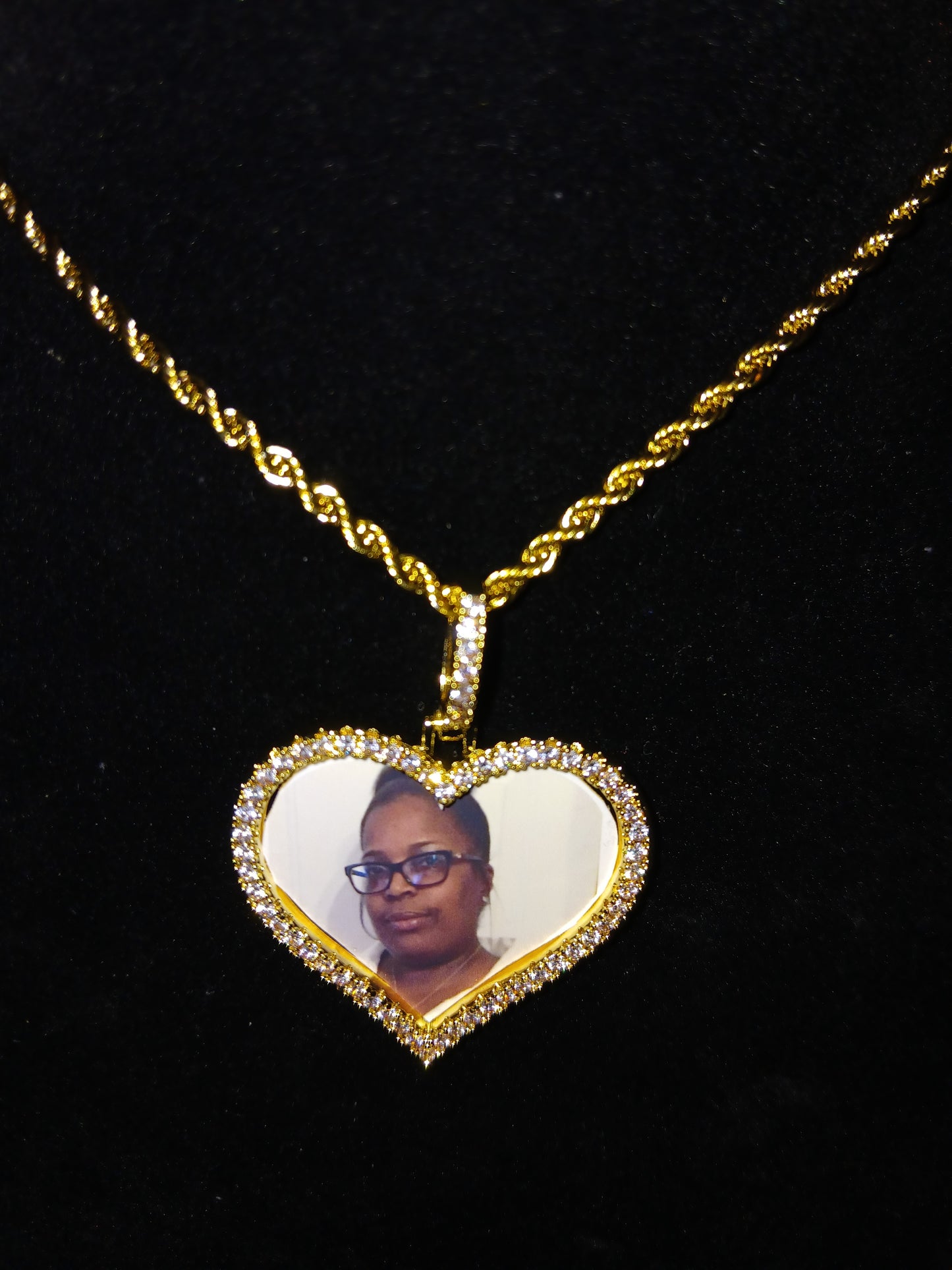 Gold Heart Picture Pendant